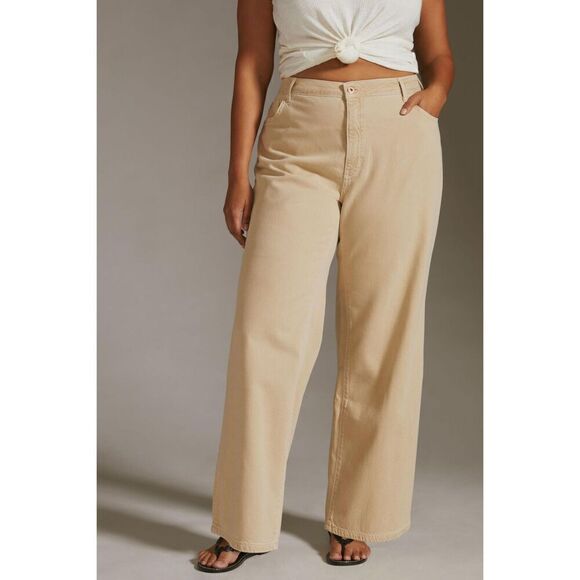 Anthropologie Denim - Anthropologie Pilcro The Annie Wide Leg Jeans Size 20W NWT Natural Khaki